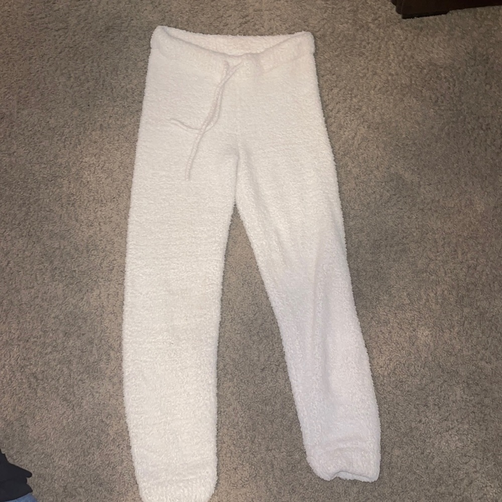 Furry White Joggers.